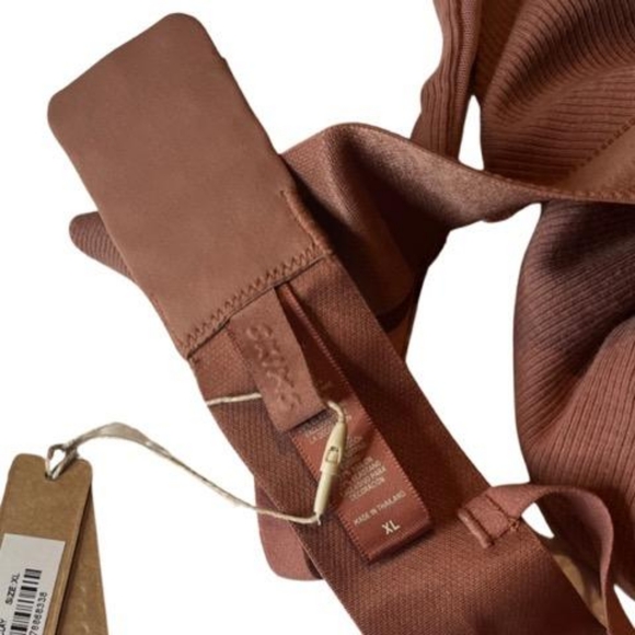 Skims Cotton Plunge Bralette, size XL, Rose Clay - Picture 9 of 11